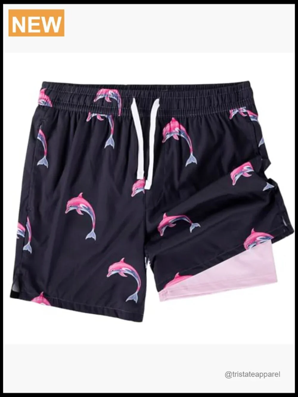 Men's 2-in-1 Swim Trunks Board Shorts Quick Dry with Compression Liner